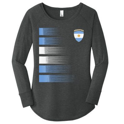 Argentina Soccer Jersey Argentina Football Fan Soccer Women's Perfect Tri Tunic Long Sleeve Shirt