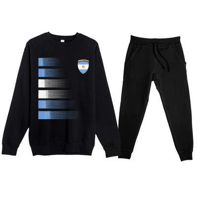 Argentina Soccer Jersey Argentina Football Fan Soccer Premium Crewneck Sweatsuit Set