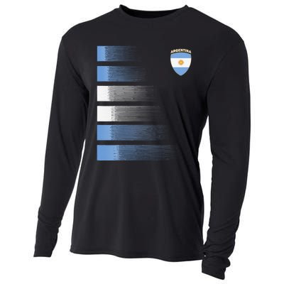 Argentina Soccer Jersey Argentina Football Fan Soccer Cooling Performance Long Sleeve Crew