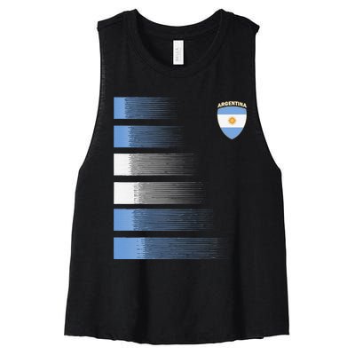 Argentina Soccer Jersey Argentina Football Fan Soccer Women's Racerback Cropped Tank