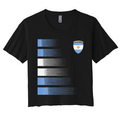 Argentina Soccer Jersey Argentina Football Fan Soccer Women's Crop Top Tee