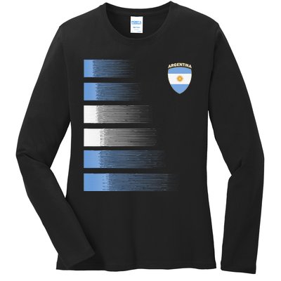 Argentina Soccer Jersey Argentina Football Fan Soccer Ladies Long Sleeve Shirt