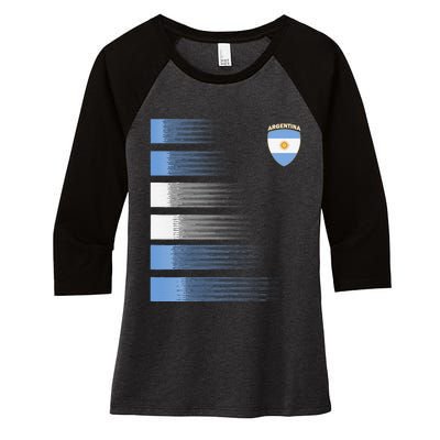 Argentina Soccer Jersey Argentina Football Fan Soccer Women's Tri-Blend 3/4-Sleeve Raglan Shirt