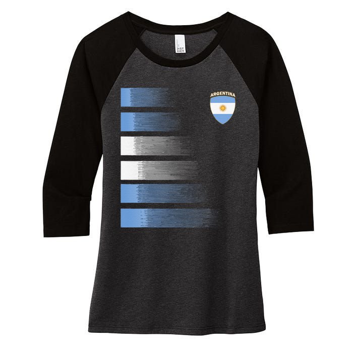 Argentina Soccer Jersey Argentina Football Fan Soccer Women's Tri-Blend 3/4-Sleeve Raglan Shirt