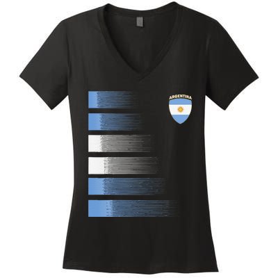 Argentina Soccer Jersey Argentina Football Fan Soccer Women's V-Neck T-Shirt