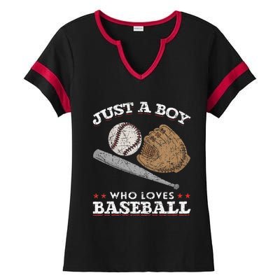 American Sport  Just A  Who Loves Baseball Ladies Halftime Notch Neck Tee