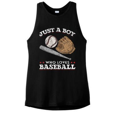 American Sport  Just A  Who Loves Baseball Ladies PosiCharge Tri-Blend Wicking Tank