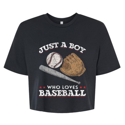 American Sport  Just A  Who Loves Baseball Bella+Canvas Jersey Crop Tee