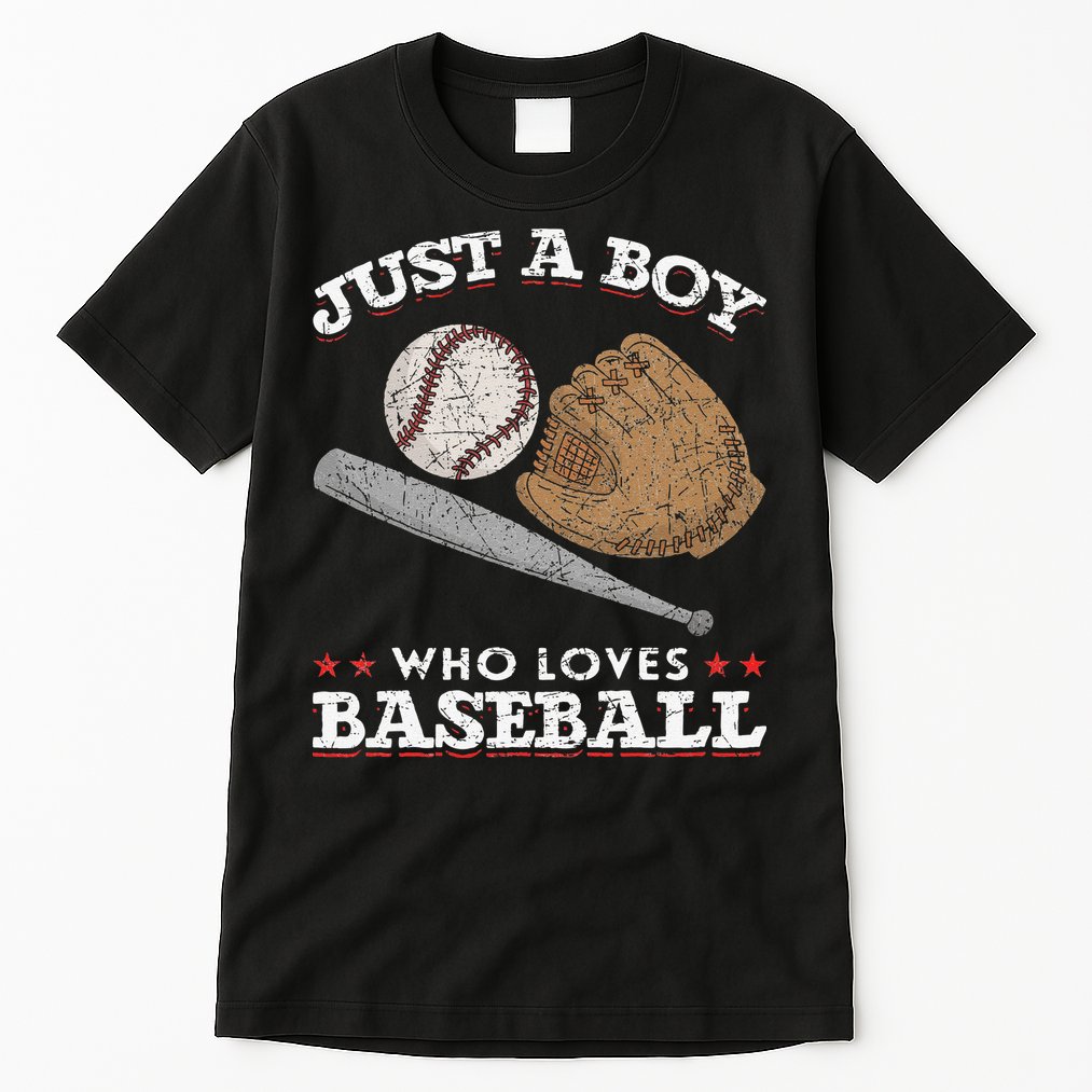 American Sport  Just A  Who Loves Baseball Tall T-Shirt