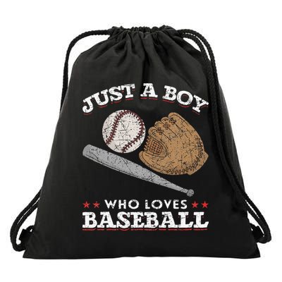 American Sport  Just A  Who Loves Baseball Drawstring Bag