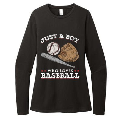 American Sport  Just A  Who Loves Baseball Womens CVC Long Sleeve Shirt