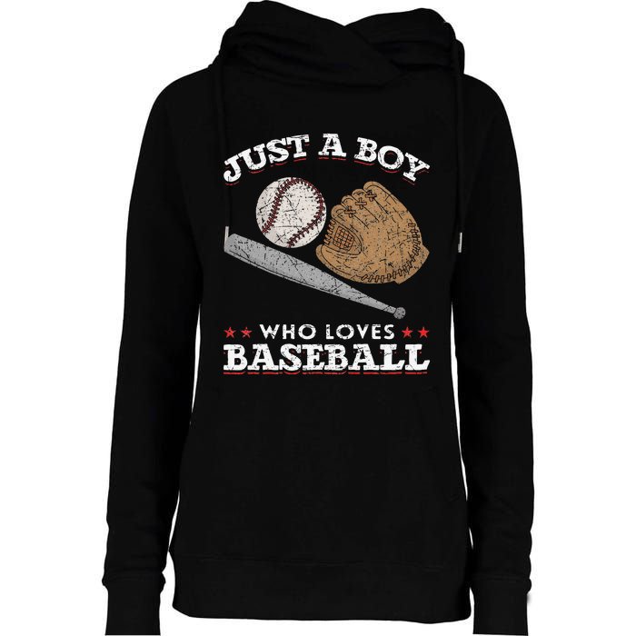 American Sport  Just A  Who Loves Baseball Womens Funnel Neck Pullover Hood