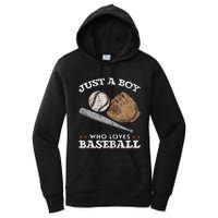 American Sport  Just A  Who Loves Baseball Women's Pullover Hoodie