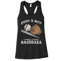 American Sport  Just A  Who Loves Baseball Women's Racerback Tank