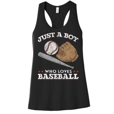 American Sport  Just A  Who Loves Baseball Women's Racerback Tank