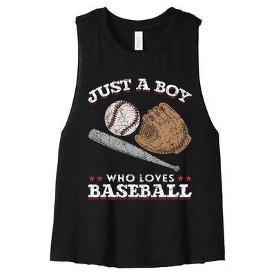 American Sport  Just A  Who Loves Baseball Women's Racerback Cropped Tank