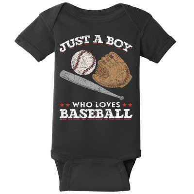 American Sport  Just A  Who Loves Baseball Baby Bodysuit