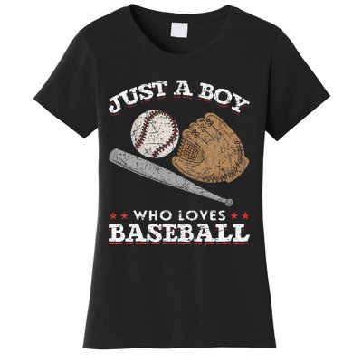 American Sport  Just A  Who Loves Baseball Women's T-Shirt