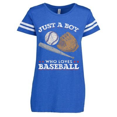 American Sport  Just A  Who Loves Baseball Enza Ladies Jersey Football T-Shirt