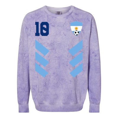 Argentina Soccer Jersey Retro 10 Argentinian Football Colorblast Crewneck Sweatshirt