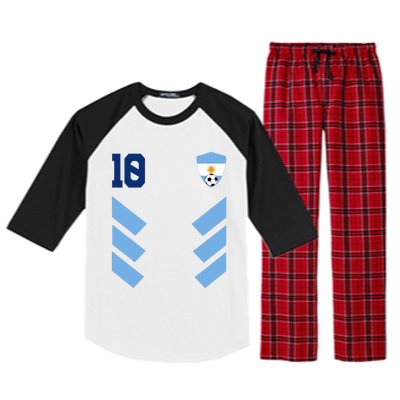 Argentina Soccer Jersey Retro 10 Argentinian Football Raglan Sleeve Pajama Set