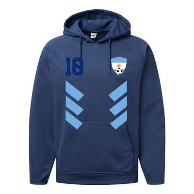 Argentina Soccer Jersey Retro 10 Argentinian Football Performance Fleece Hoodie