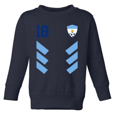 Argentina Soccer Jersey Retro 10 Argentinian Football Toddler Sweatshirt