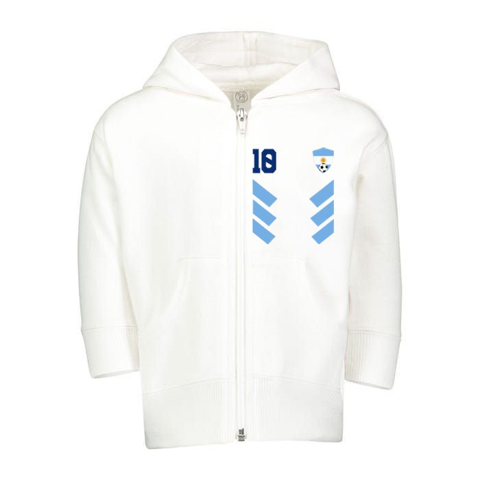 Argentina Soccer Jersey Retro 10 Argentinian Football Toddler Zip Fleece Hoodie