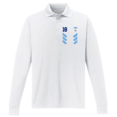 Argentina Soccer Jersey Retro 10 Argentinian Football Performance Long Sleeve Polo