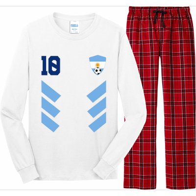 Argentina Soccer Jersey Retro 10 Argentinian Football Long Sleeve Pajama Set