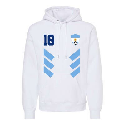 Argentina Soccer Jersey Retro 10 Argentinian Football Premium Hoodie