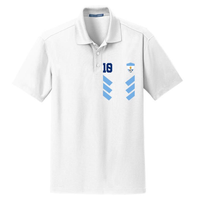 Argentina Soccer Jersey Retro 10 Argentinian Football Dry Zone Grid Polo