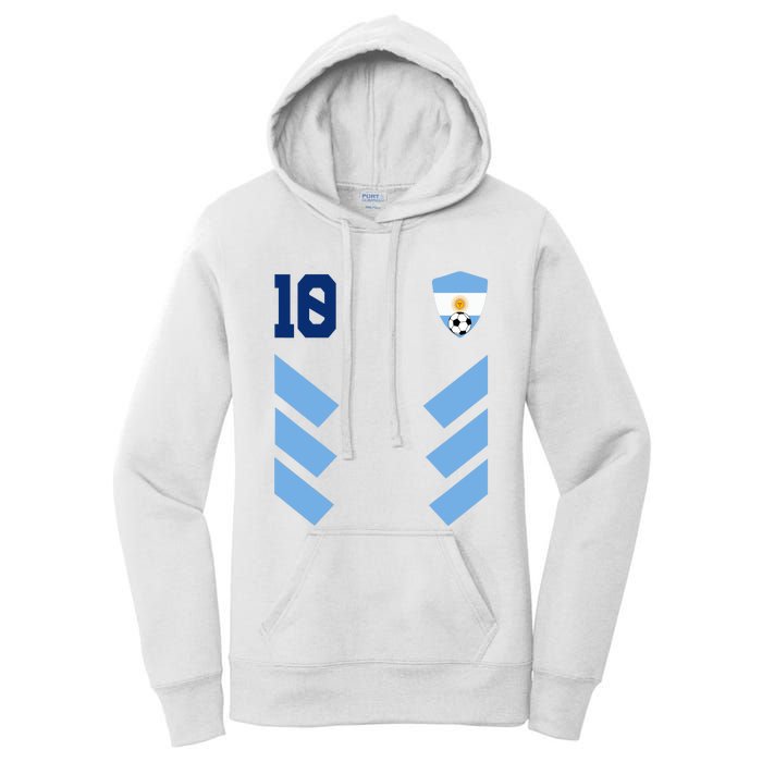 Argentina Soccer Jersey Retro 10 Argentinian Football Women's Pullover Hoodie