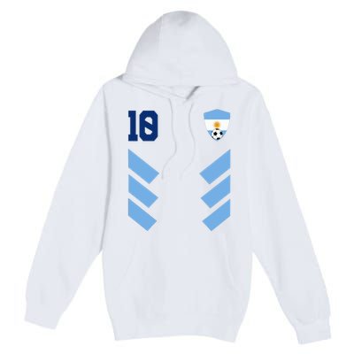 Argentina Soccer Jersey Retro 10 Argentinian Football Premium Pullover Hoodie