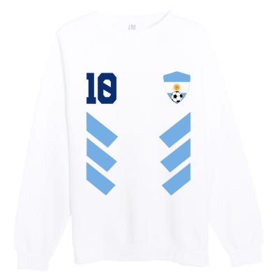 Argentina Soccer Jersey Retro 10 Argentinian Football Premium Crewneck Sweatshirt