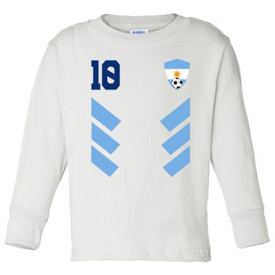 Argentina Soccer Jersey Retro 10 Argentinian Football Toddler Long Sleeve Shirt