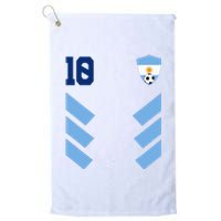 Argentina Soccer Jersey Retro 10 Argentinian Football Platinum Collection Golf Towel