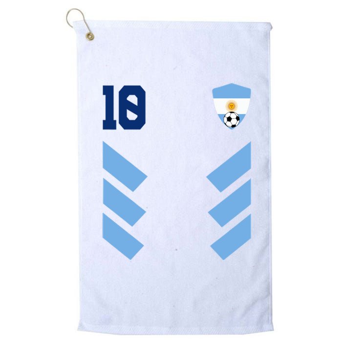 Argentina Soccer Jersey Retro 10 Argentinian Football Platinum Collection Golf Towel