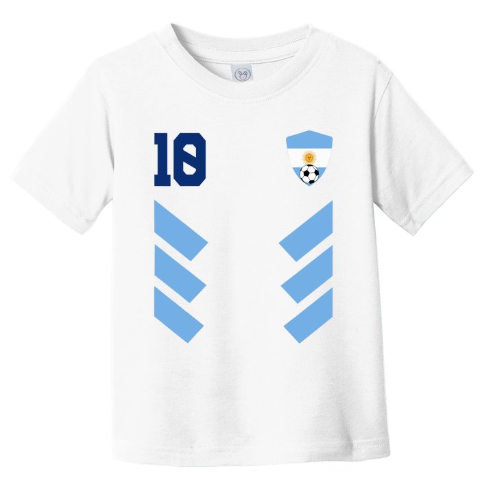 Argentina Soccer Jersey Retro 10 Argentinian Football Toddler T-Shirt