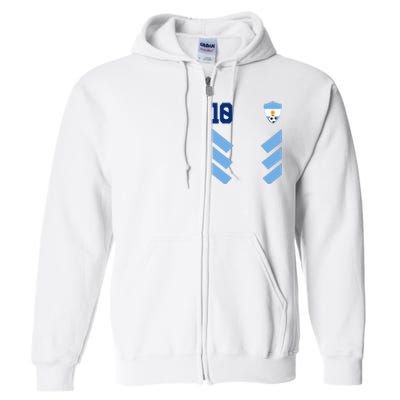 Argentina Soccer Jersey Retro 10 Argentinian Football Full Zip Hoodie