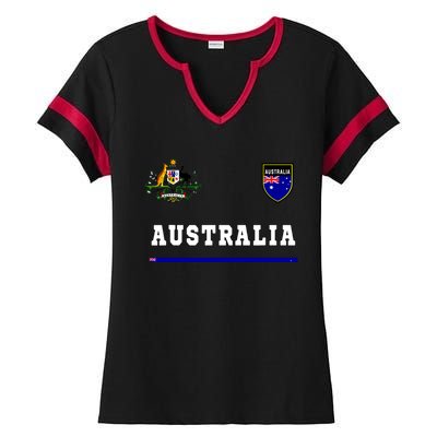 Australia Sportsoccer Jersey Flag Football Ladies Halftime Notch Neck Tee