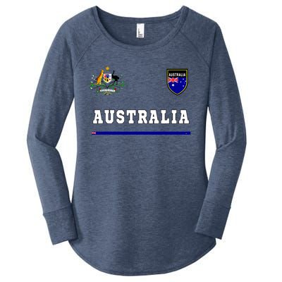 Australia Sportsoccer Jersey Flag Football Women's Perfect Tri Tunic Long Sleeve Shirt