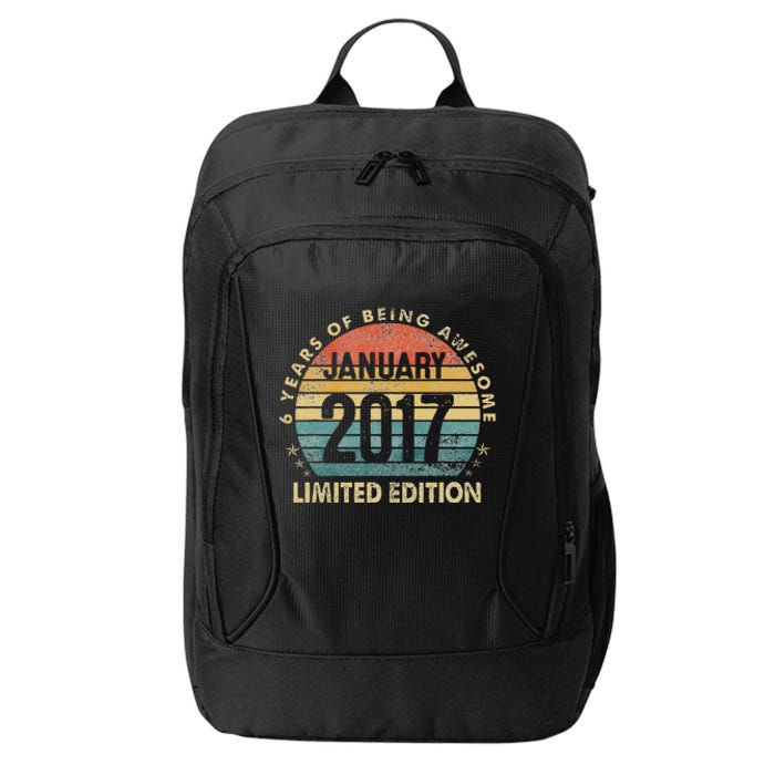 Awesome Since January 2017 6 Year Old 6th Birthday Gift City Backpack