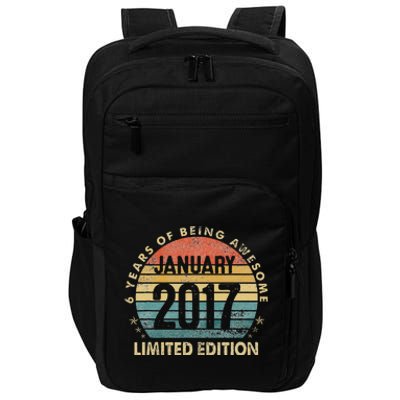 Awesome Since January 2017 6 Year Old 6th Birthday Gift Impact Tech Backpack