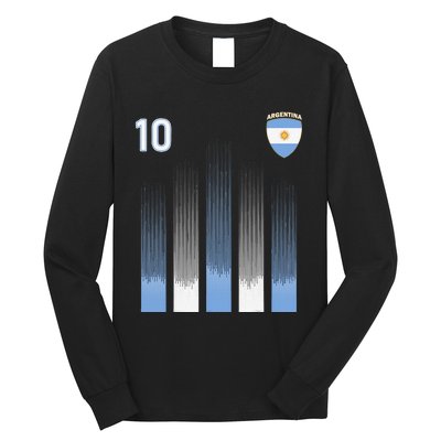 Argentina Soccer Jersey Argentinian Football Flag Long Sleeve Shirt