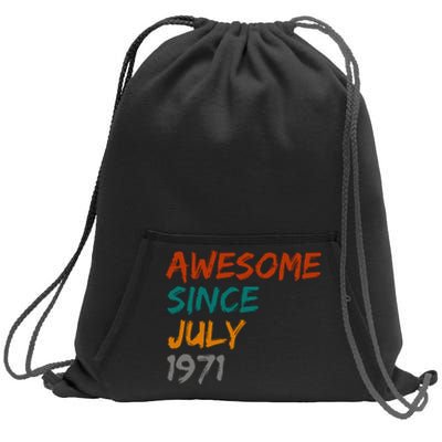 Awesome Since July 1971 Sweatshirt Cinch Pack Bag