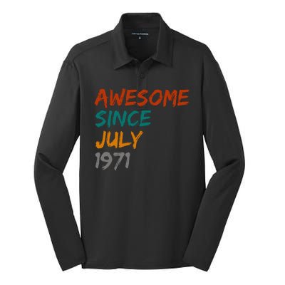 Awesome Since July 1971 Silk Touch Performance Long Sleeve Polo