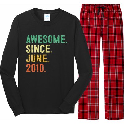 Awesome Since June 2010 13th Birthday Gift 13 Years Old Long Sleeve Pajama Set