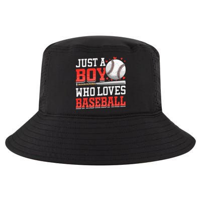 American Sport Just A Boy Who Loves Baseball Gifts Cool Comfort Performance Bucket Hat