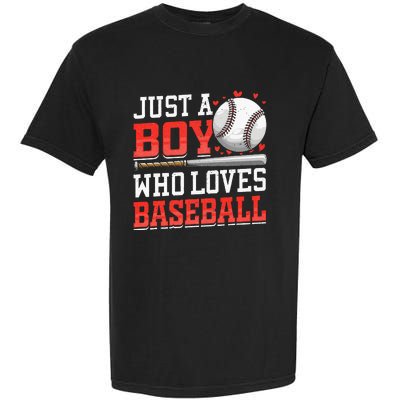 American Sport Just A Boy Who Loves Baseball Gifts Garment-Dyed Heavyweight T-Shirt